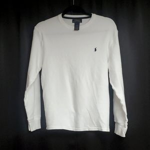 Polo boys medium white cotton long sleeve